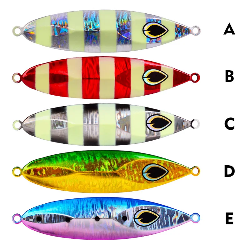 80 جرام-100 جرام-120 جرام بطيئة القفز إغراء لوحة من الحديد مضيئة الصيد البحري المعادن الطعم الثابت قارب الصيد الماكريل طويل الصب الرصاص الأسماك Fak #1