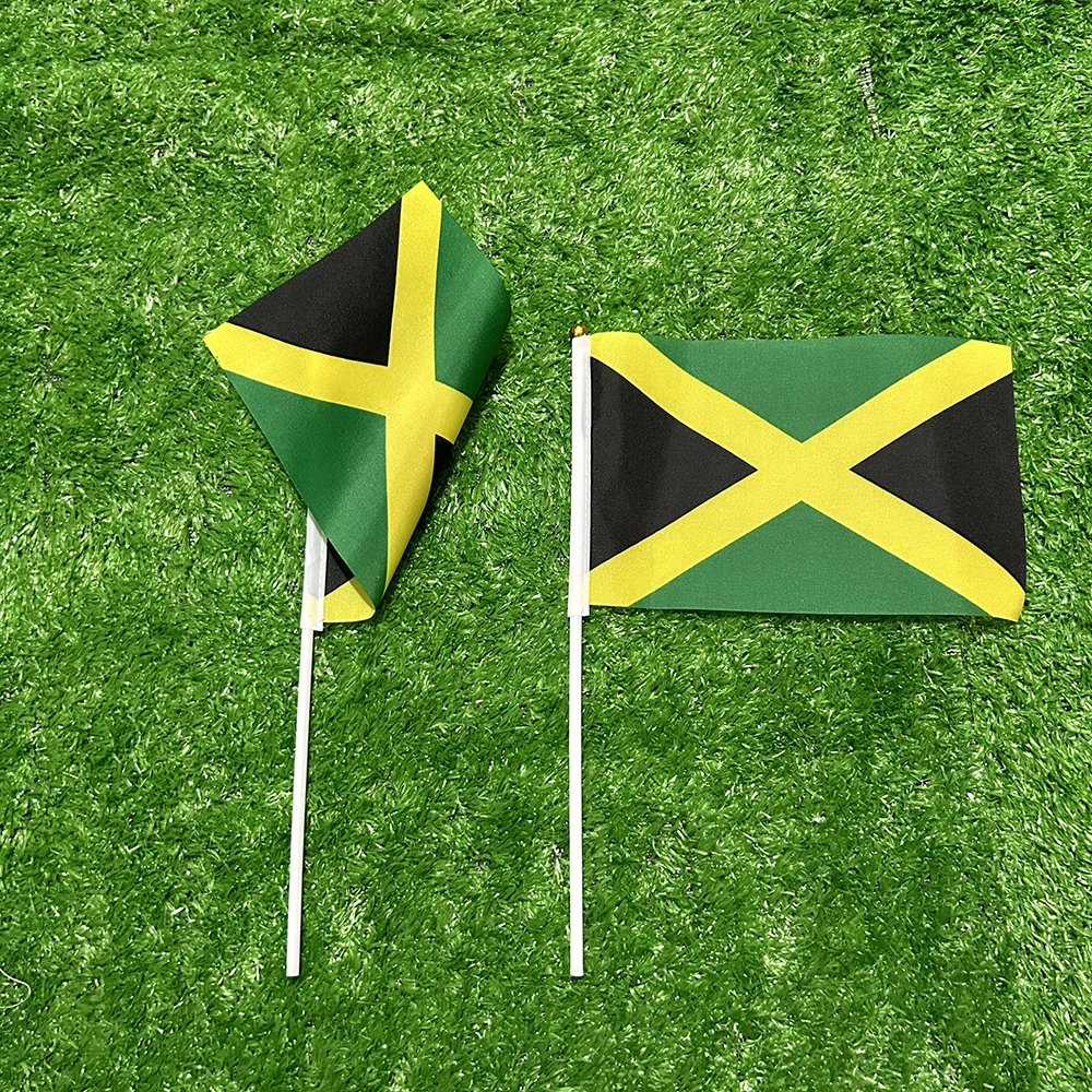 Bandera de mano Jamaica doble cara para deportes y decoración hogar - imagen 5
