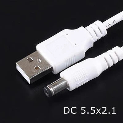 Kabel daya USB ke DC 3.5mm x 1.35mm, kabel pengisian konektor adaptor Jack barel 3 kaki 5V DC putih 2.0x0.6 2.5x0.7 4,0x1, 7