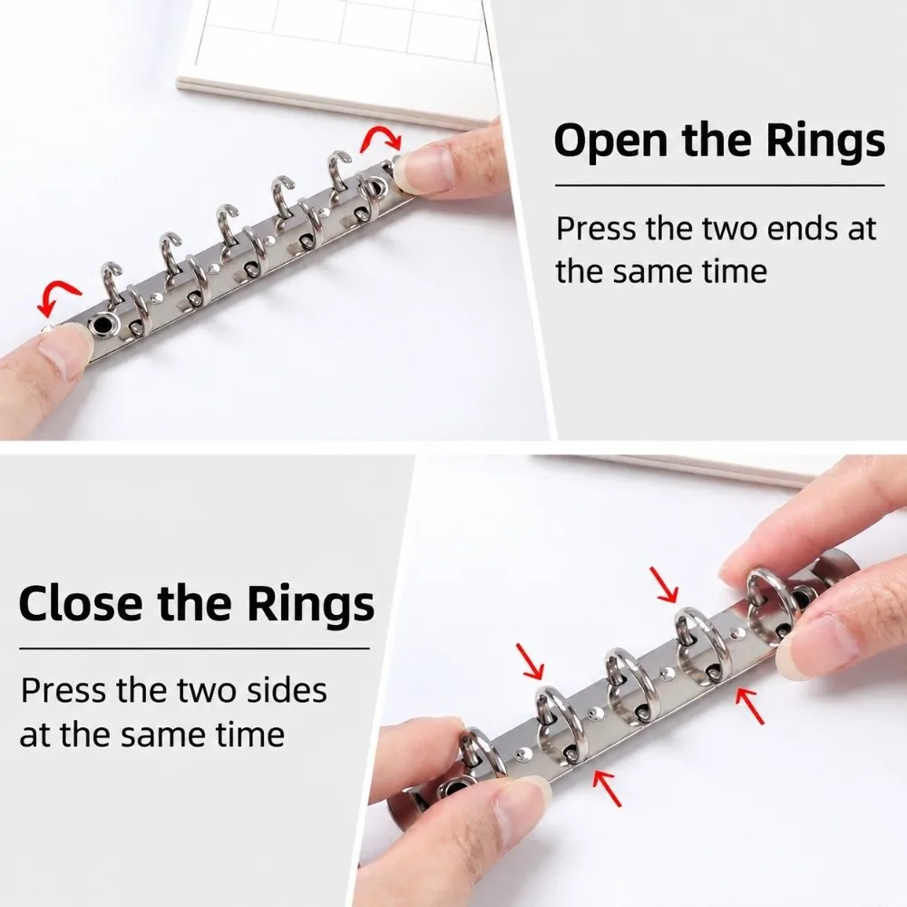 Detachable Loose Leaf Binder Ring Multi Sizes Multi Colors Loose Leaf Ring Metal Material Screw Rivet Included Binder Clip
