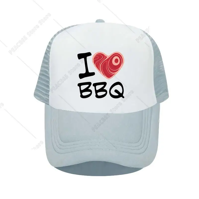 

I Love BBQ Baseball Cap Funny Printed Caps Adjustable Men Women Casual Hat Trucker Hat Outdoor Snapback Hat Sun Hat