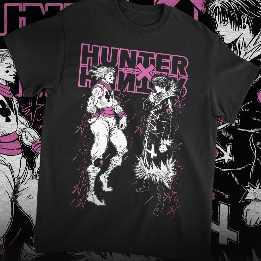 Hunter X Hunter Hisoka Chrollo Lucilfer Anime Graphic T‑Shirt Men Women Print Short Sleeve Tee Unisex Manga Streetwear Tops