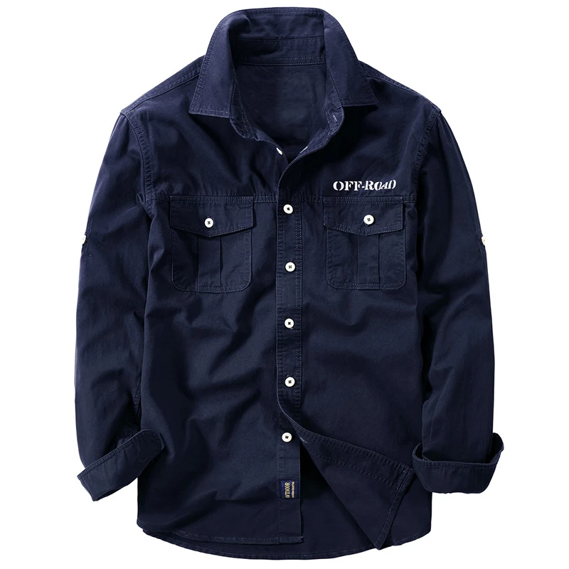 Spring Long Sleeve Cotton Shirt Men's Autumn Army Tactical Shirts Camisetas Hombre Chemise Homme Plus Size 6XL