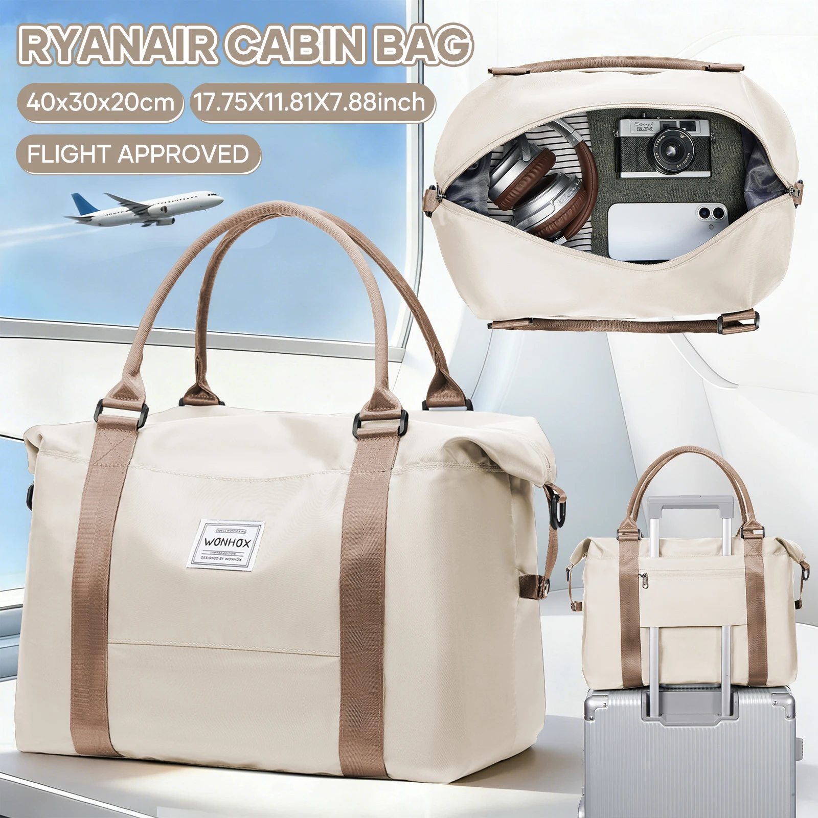 

Женская дорожная сумка 40x30x20 – ручная кладь для самолета, сумка для выходных, для женщин и мужчин, для спорта, для беременных, для спортзала, складная сумка