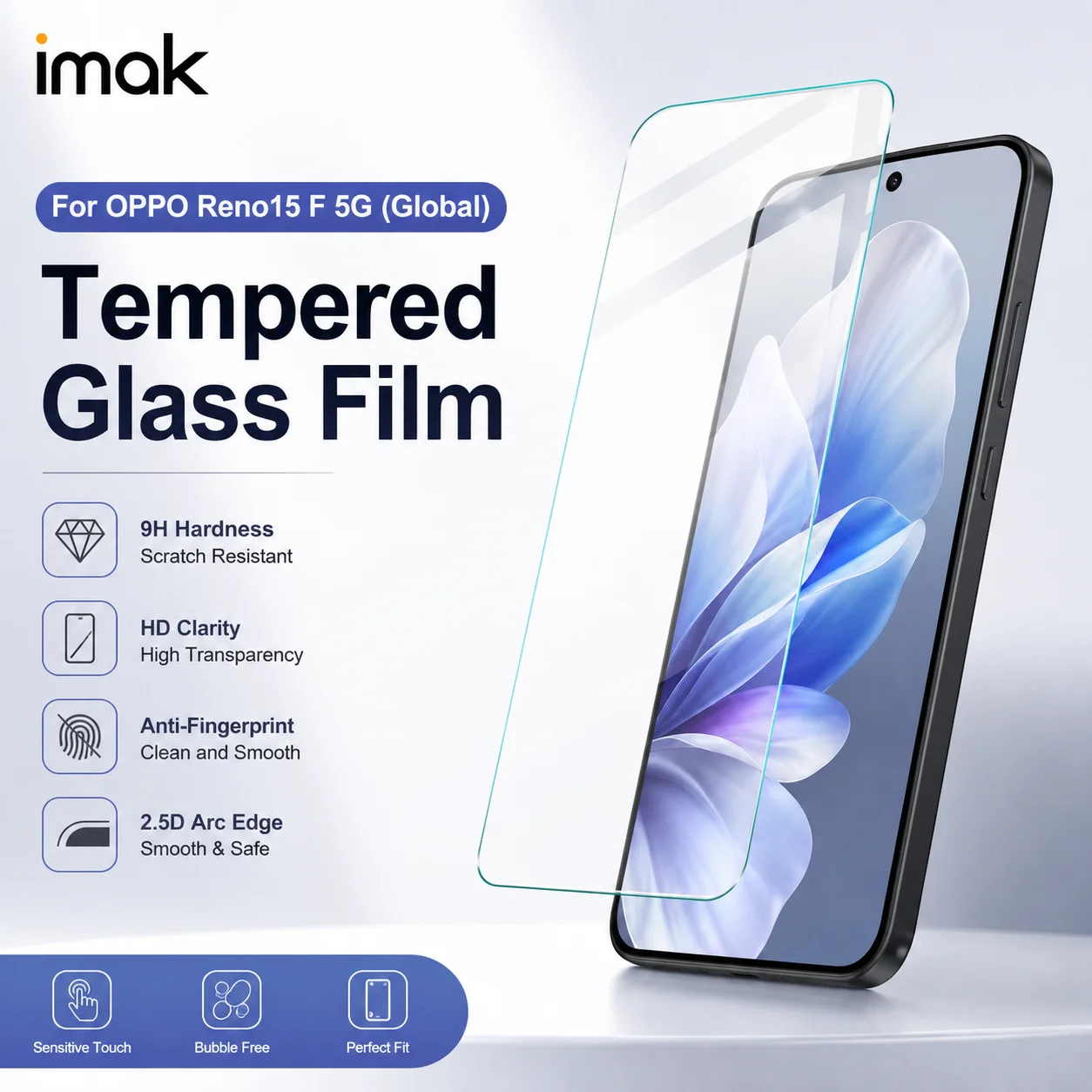 Tempered Glass For OPPO Reno15 Reno 15 F 5G Global Support Fingerprint Protector Film Anti Scratch HD Clear FM0001