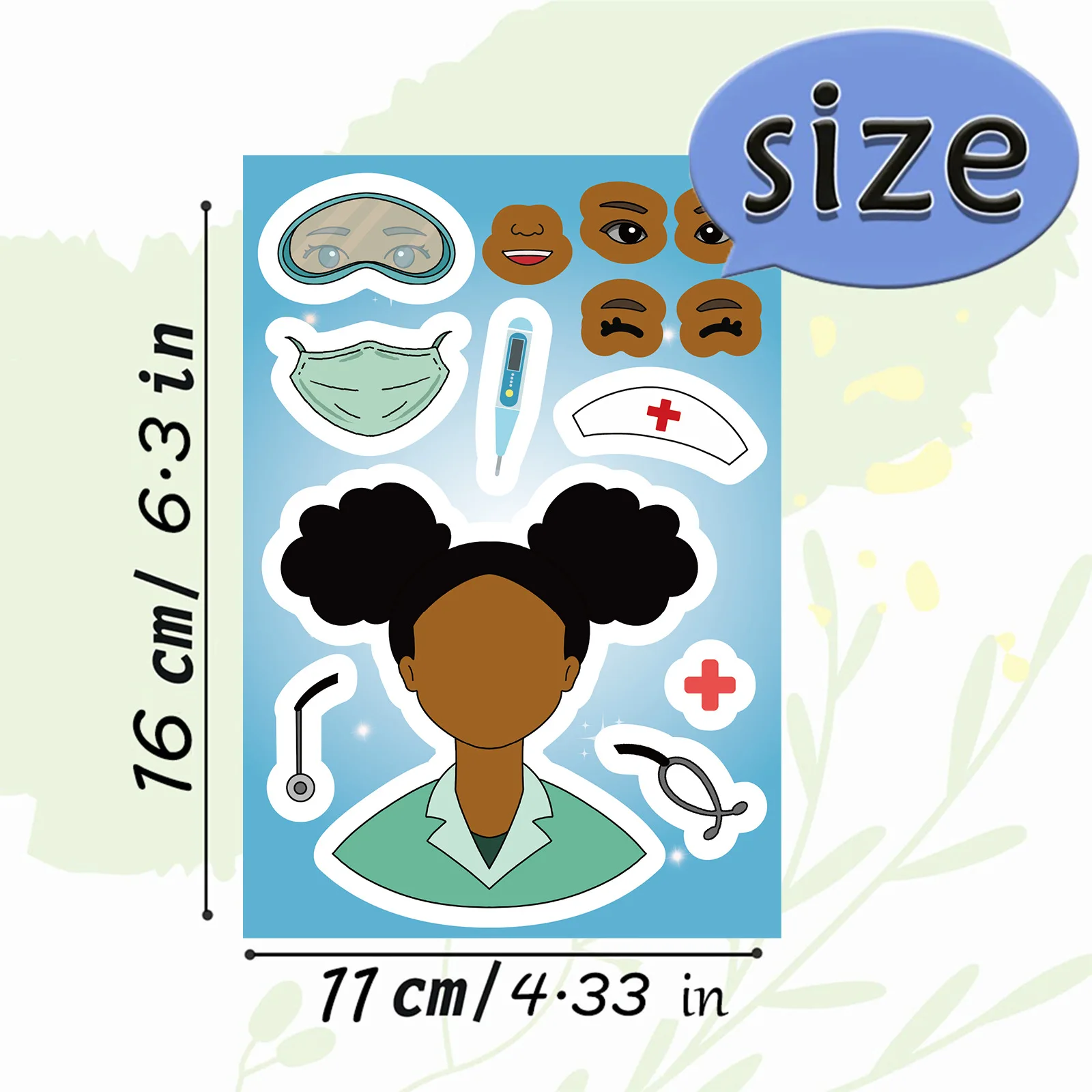 

8/16Sheets Nurse Children's Nurses Day Puzzle Sticker DIY Phone Laptop Luggage Skateboard Graffiti Decals Fun for Gift