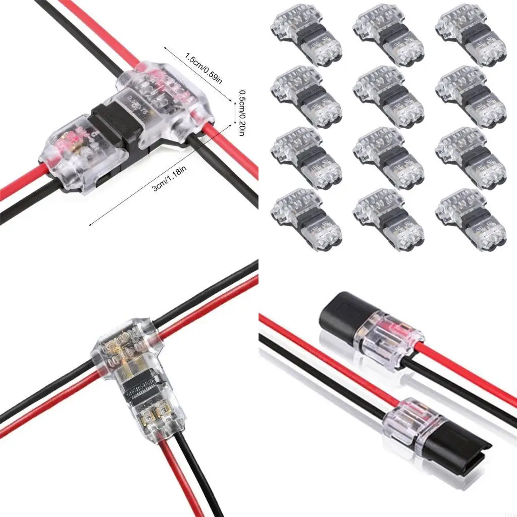 Fast Splices Wire Connectors No Soldering Required ABS for Hassle Frees Installation In Various Electrical Application