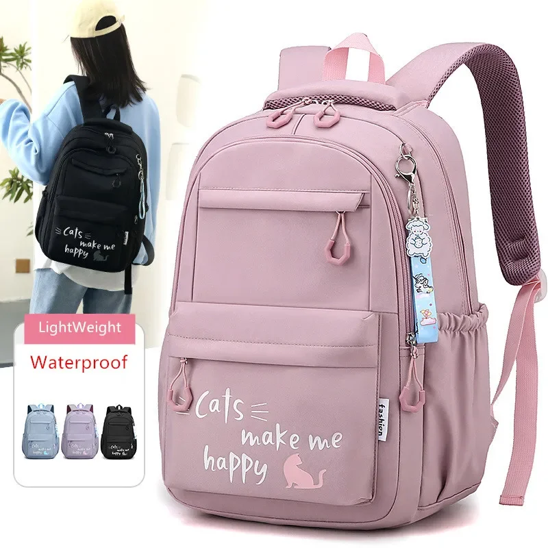 Fengdong-mochila escolar Kawaii para niñas, bonita mochila escolar impermeable para adolescentes, estudiante universitario, bolso de hombro de viaje grande