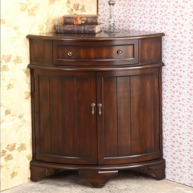 Factory Wholesale Corner  Fan Cabinet Triangle Cabinet Corner Cabinet Shelf American Living Room Furniture Complete Corne