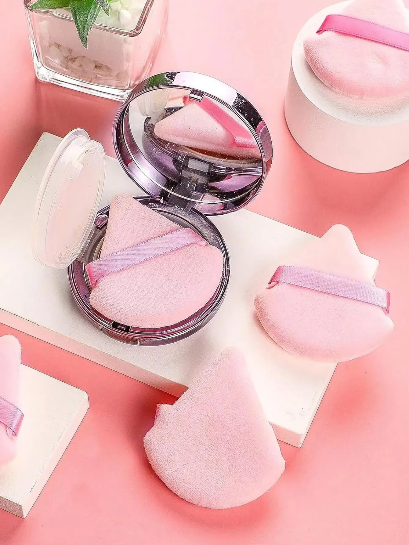 20/10/3/1 triangular velvet makeup puff, face puff, reusable makeup puff, and eye makeup puff