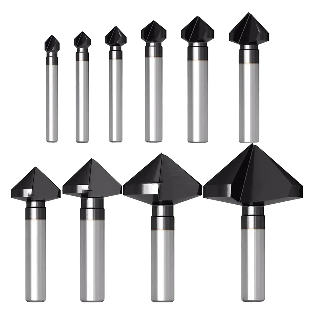 Cortador de chanfro para usinagem, Materiais macios, Materiais finos, Liso e redondo, 90 graus