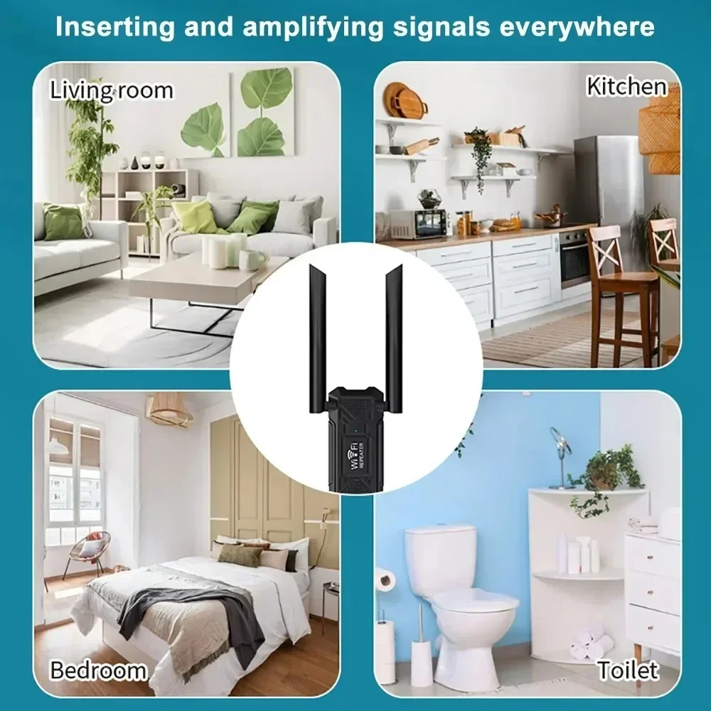 300Mbps USB Wireless WIFI Repeater 2 Antena 2.4G WiFi Range Extender Wi-Fi Signal Amplifier 802.11N Network Card Adapter for PC