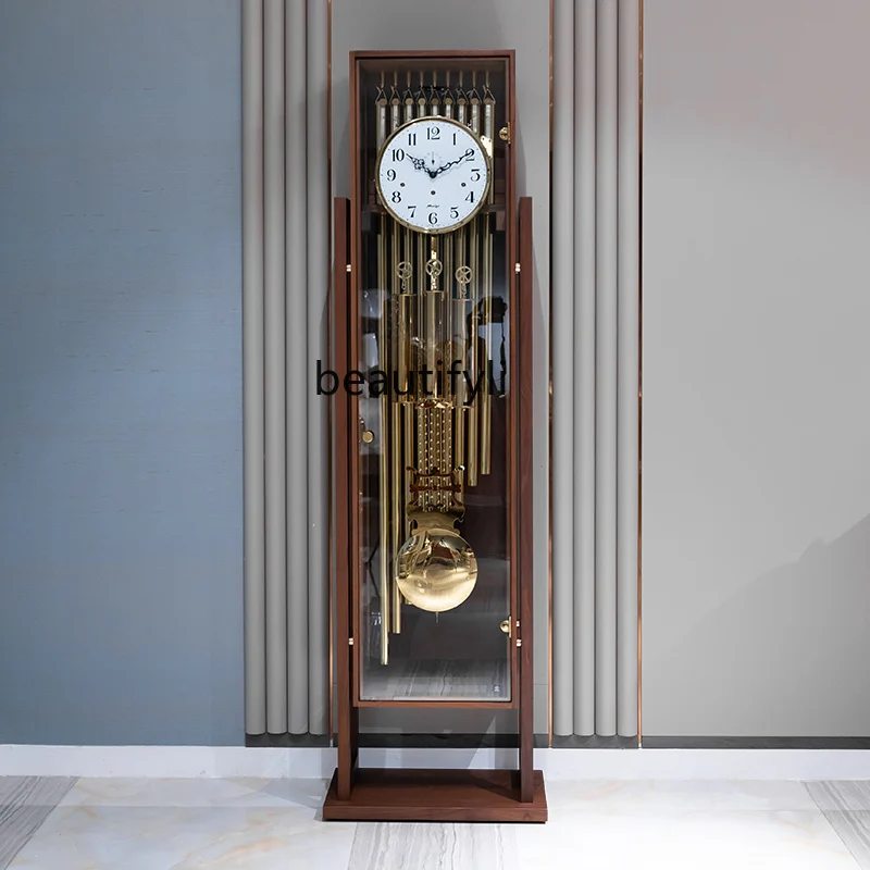 European floor-to-ceiling clock, living room, villa, mechanical seat clock, retro pendulum clock, nine-tone tube