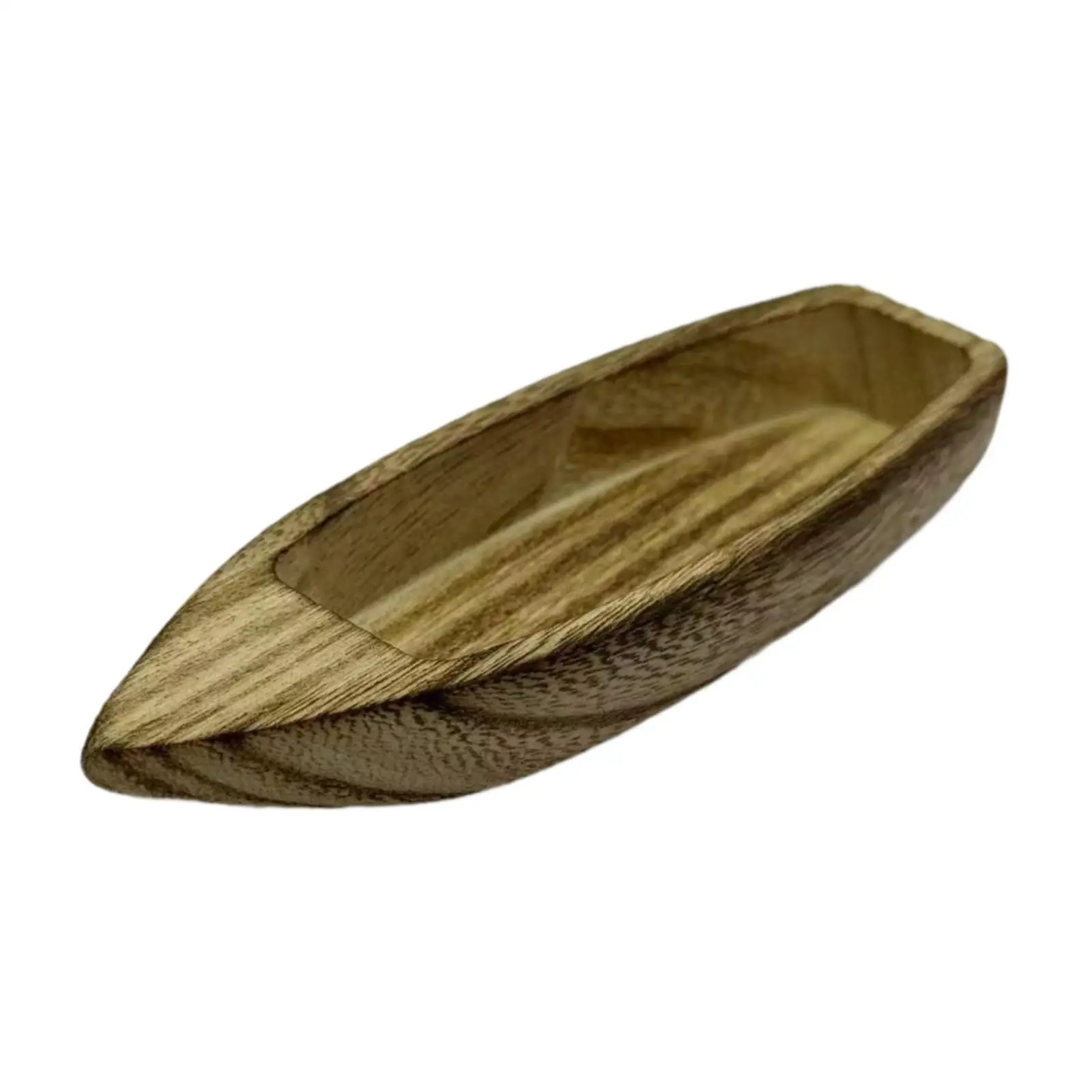 Mini Wooden Boat Model Water Play Ornament Decorative Pond Bonsai Decoration