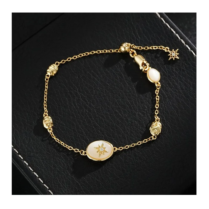 

Network Explosion Natural Fritillary Astrolabe Bracelet Light Luxury Simple Shell Lucky Mango Bracelet Jewelry