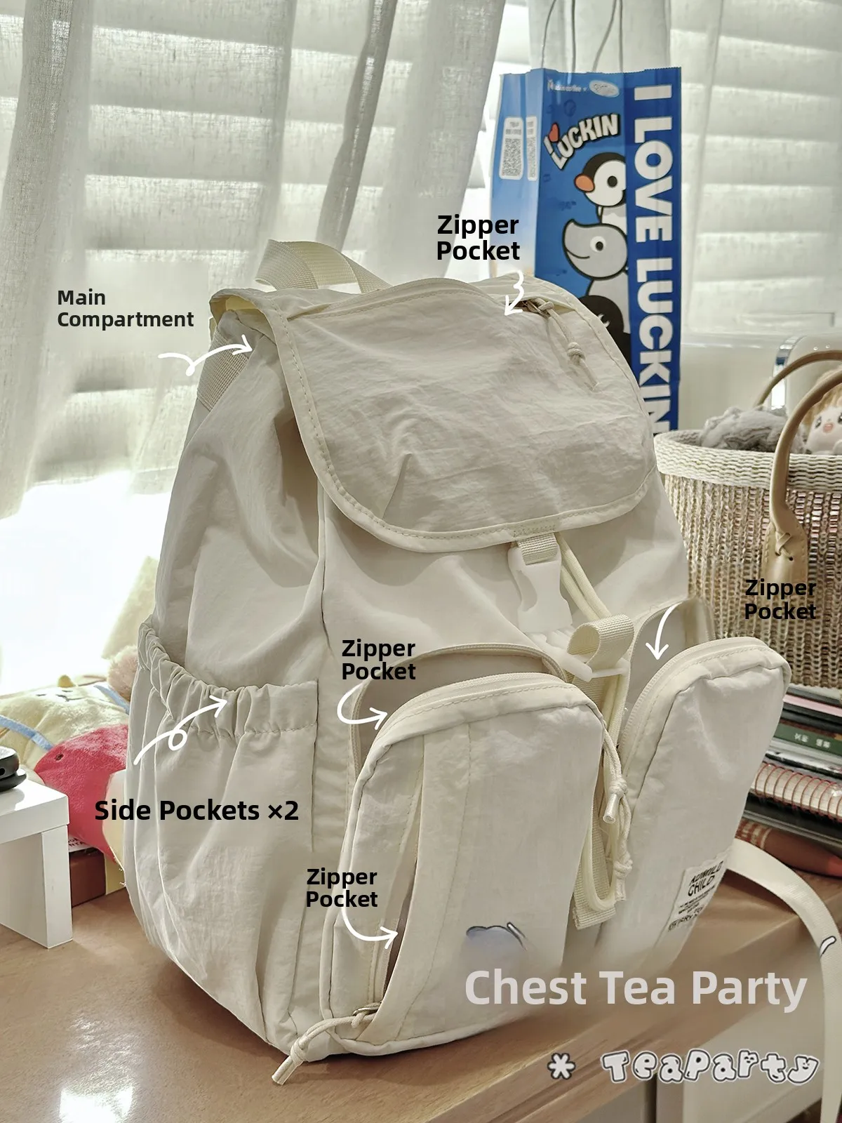 Cute Commuter Style Women's Backpack Lightweight Outdoor Travel Durable Double Shoulder Bag for Class And Office Travel