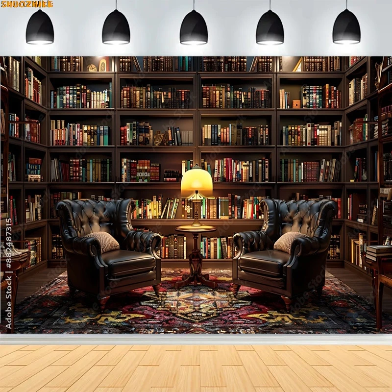 

Antique Furniture Room Photography Backdrops Functional Desk Chair Wall Clock Gift Shop Library Photo Studio Background FG-02