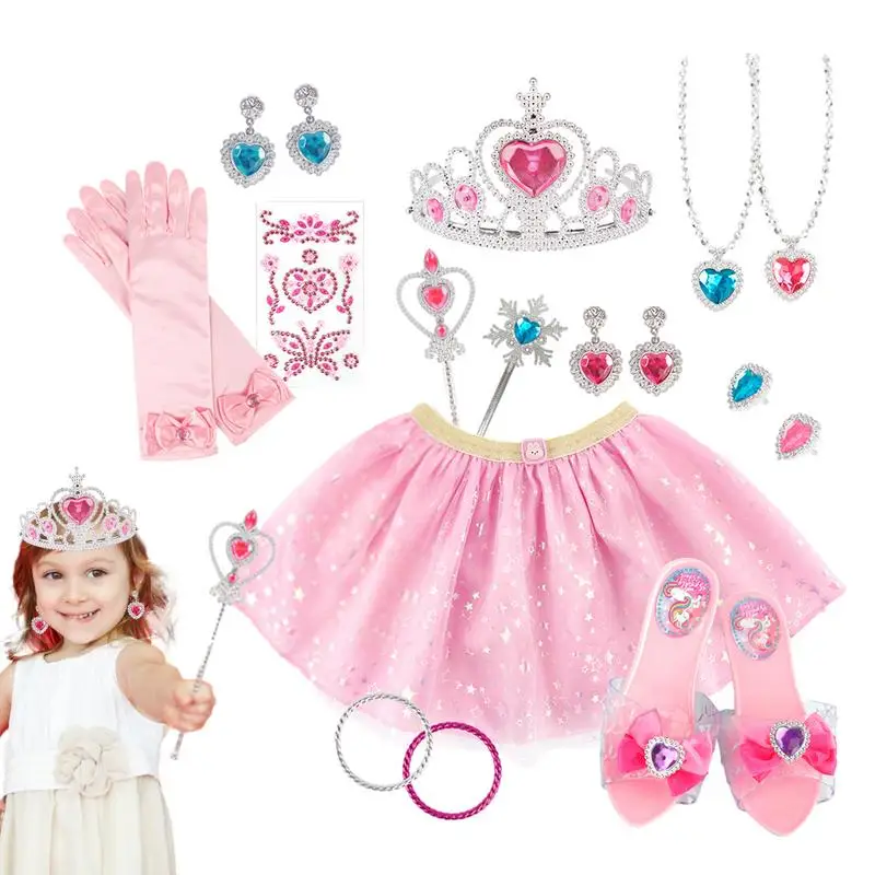 

Princess Accessories Set Fancy Costume Dresses Accessories Princess Toys With Shoes Gloves Crown Jewelry For Girls