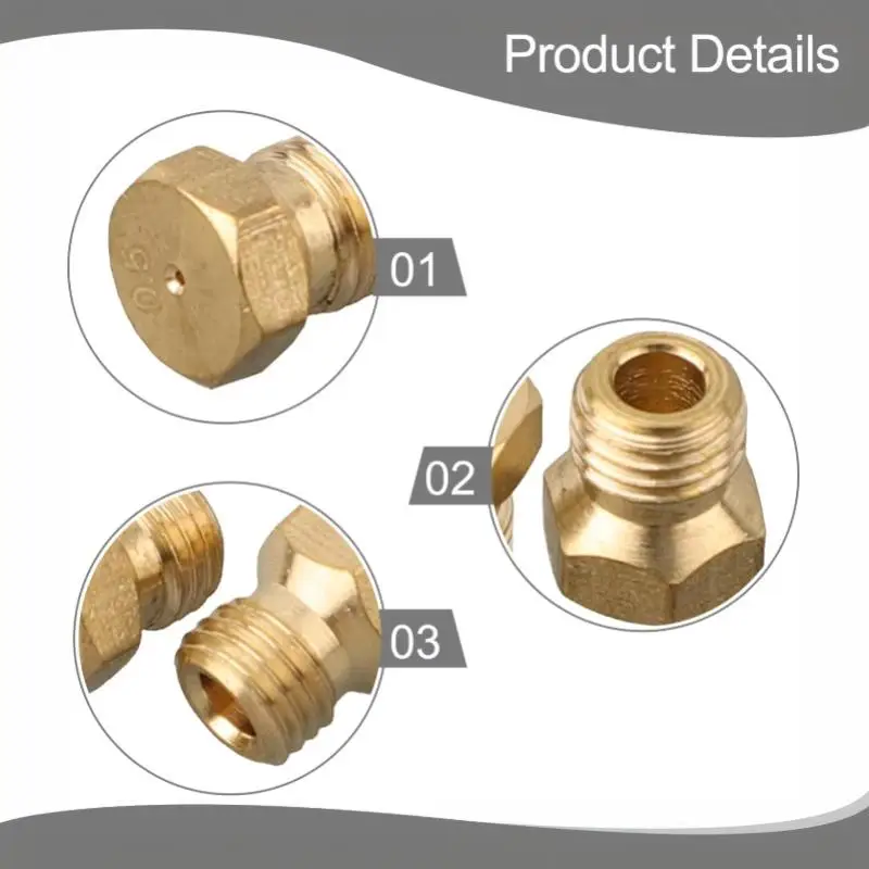 5Pcs Burner Gas Hob LPG Conversion Kits Jets 50 65 70 87 95 Brass Nozzle For Gas Stove Propane Injector