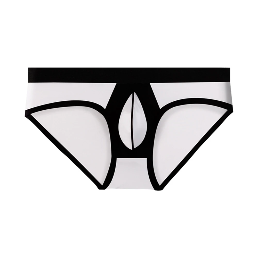 Men's Ice Silk Sexy Underwear Ultra-thin Bikini Thongs Man G-String Briefs Low-Waist U Convex Pouch Lingerie Elastic Underpants