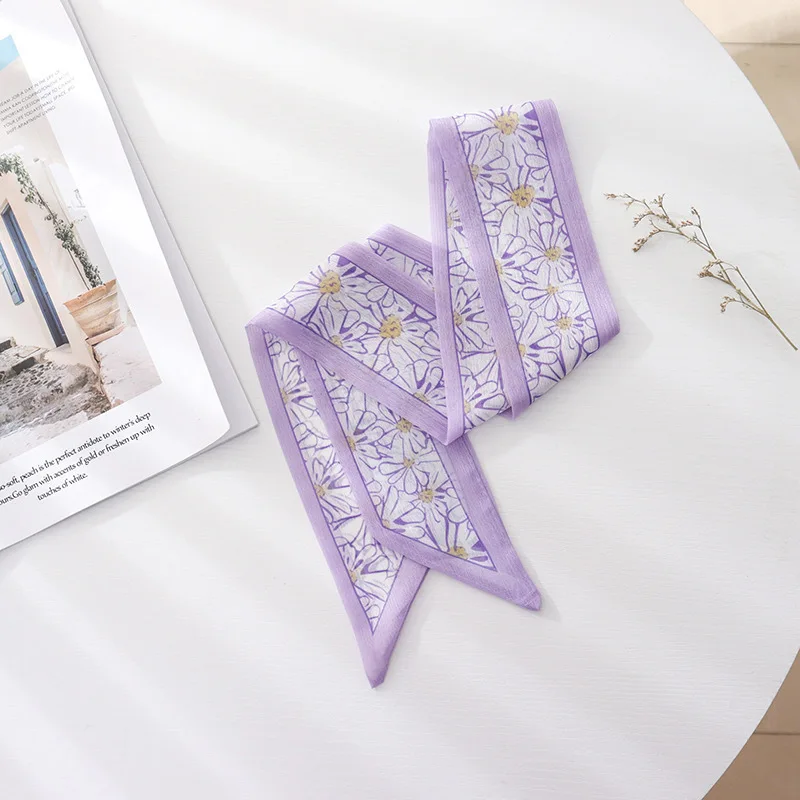 

Простой элегантный фиолетовый шелковый шарф для девочек, роскошный шелковый квадратный клетчатый платок на голову, женский атласный галстук для волос на шею, мягкая рабочая шейная хустка