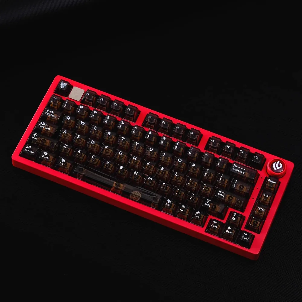 

Magnetic Hall Effect Keyboard Keycaps, Translucent Black 114 Keys for Wooting 60HE/Made68 Gaming