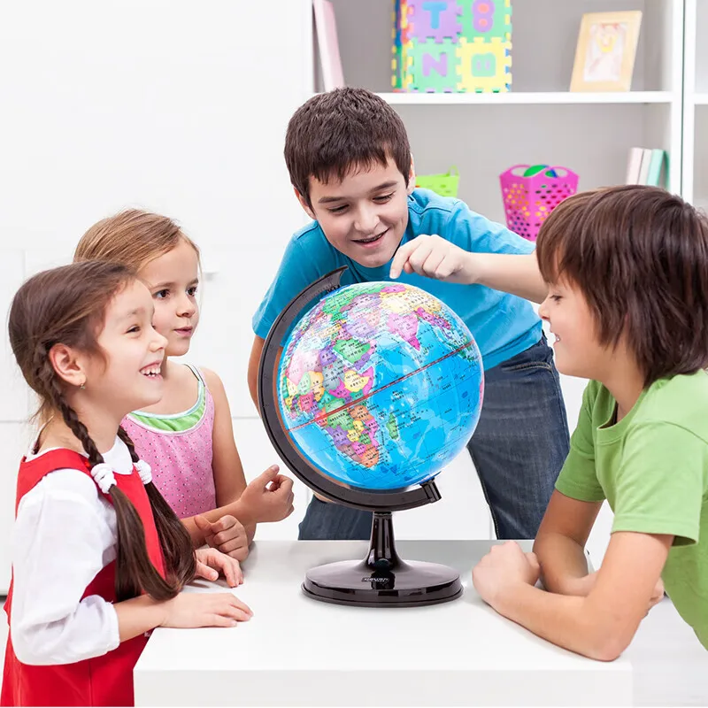 Deli 3031 Globe with Stand Perfect for Students and Teaching Resources Diameter 10.6cm globes terrestre