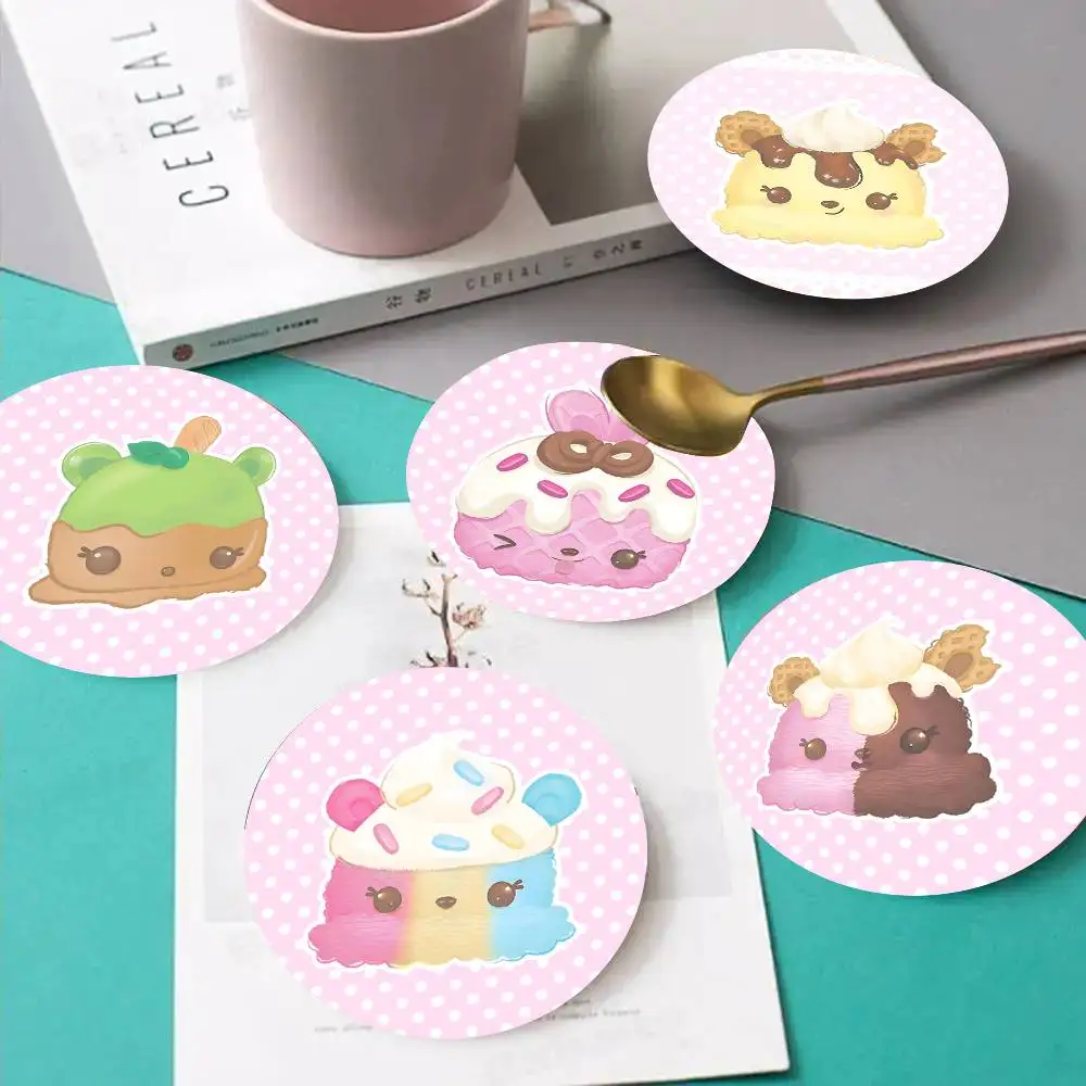 1pc Cute Num Noms Wooden Coaster Colour Printing Cup Mat Home Desk Decoration Gifts