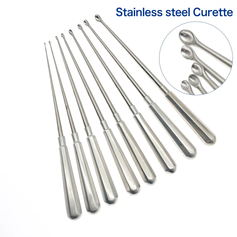 Stainless Steel Bone Curette Veterinary Orthopedics Instruments Bone Spoon Tools