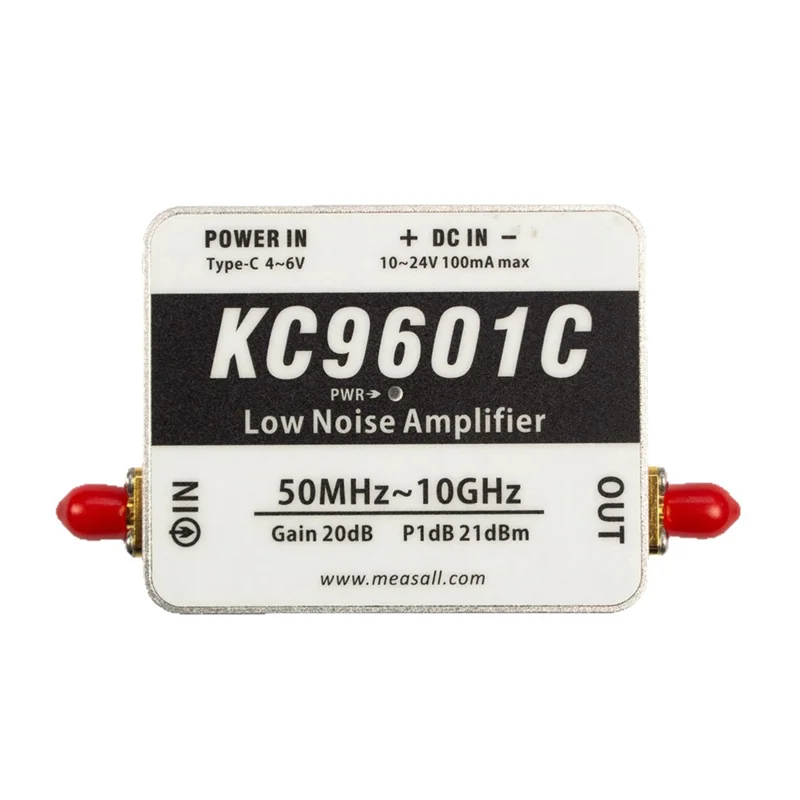 

【B74A】KC9601C 50Mhz-10Ghz Ultra-Wideband LNA Module Low Noise Amplifier 21Db High Gain Type-C Power Supply