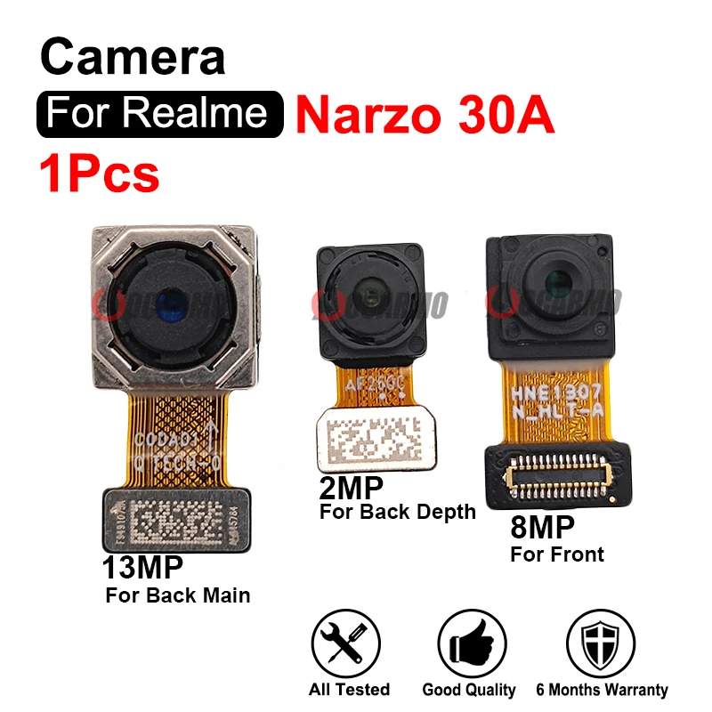 

Запасные части для Realme Narzo 30A задняя основная глубина и модуль фронтальной камеры гибкий кабель для ремонта