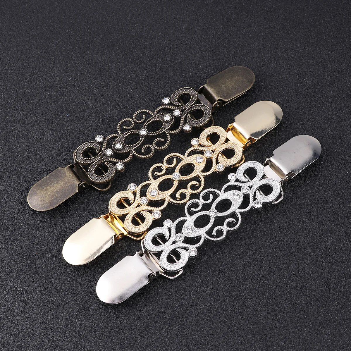 เสื้อสเวตเตอร์แบบคลิปย้อนยุคสำหรับเด็กผู้หญิงเสื้อสเวตเตอร์ถักคอเสื้อมีเข็มกลัดติดเสื้อวินเทจ