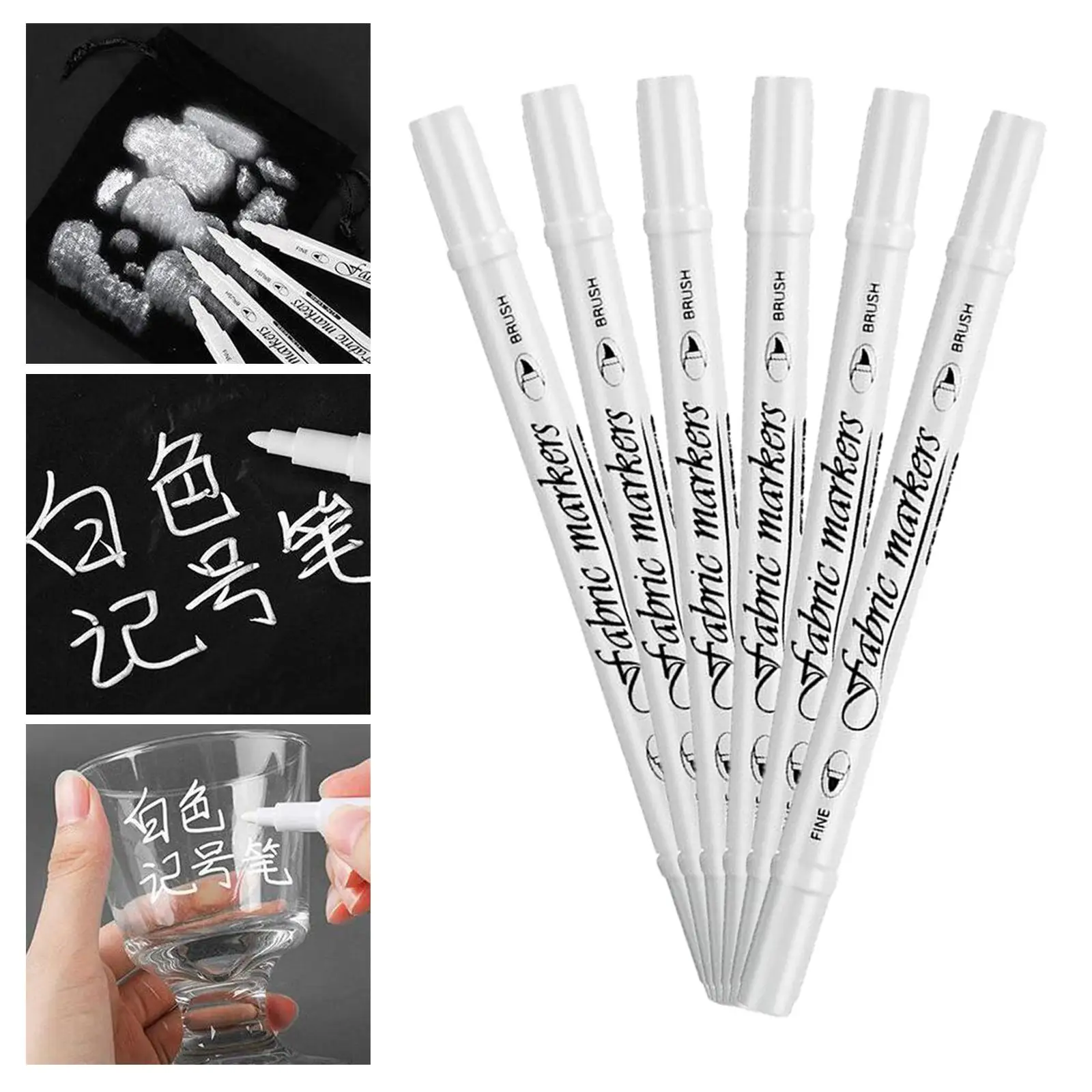 6x Fabric Marking Pen Double Head Waterproof Dressmaker Tire Painting