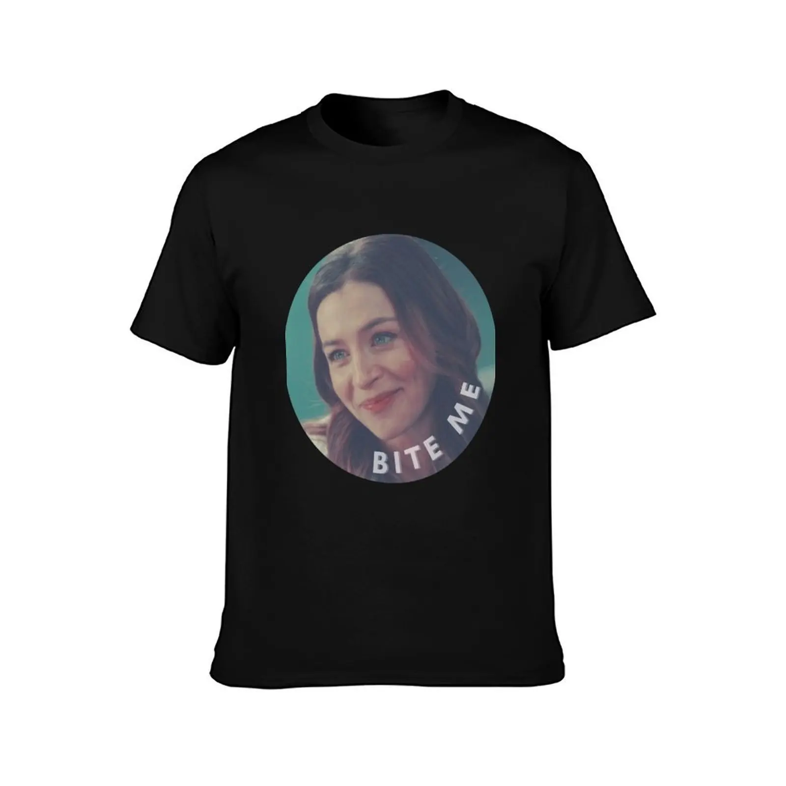Amelia Shepherd - bite me T-Shirt, Summer Casual Cotton Tee, Oversized Streetwear Tops, Vintage Graphic Print, Unisex Men Women
