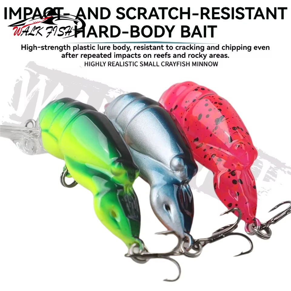 WALK FISH 1Pcs 5.2cm 3g Floating Minnow Lure Insects Crayfish Freshwater Seawater Biomimetic Artificial Bait Wobbler Grasshopper