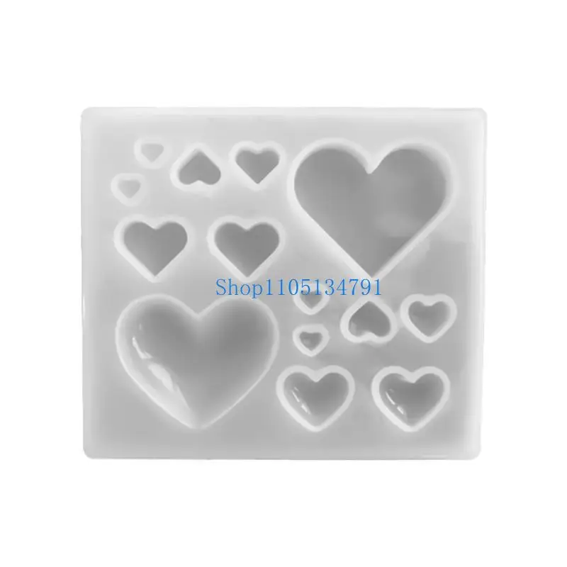 Heart Resin Mold for Earrings - close-up view