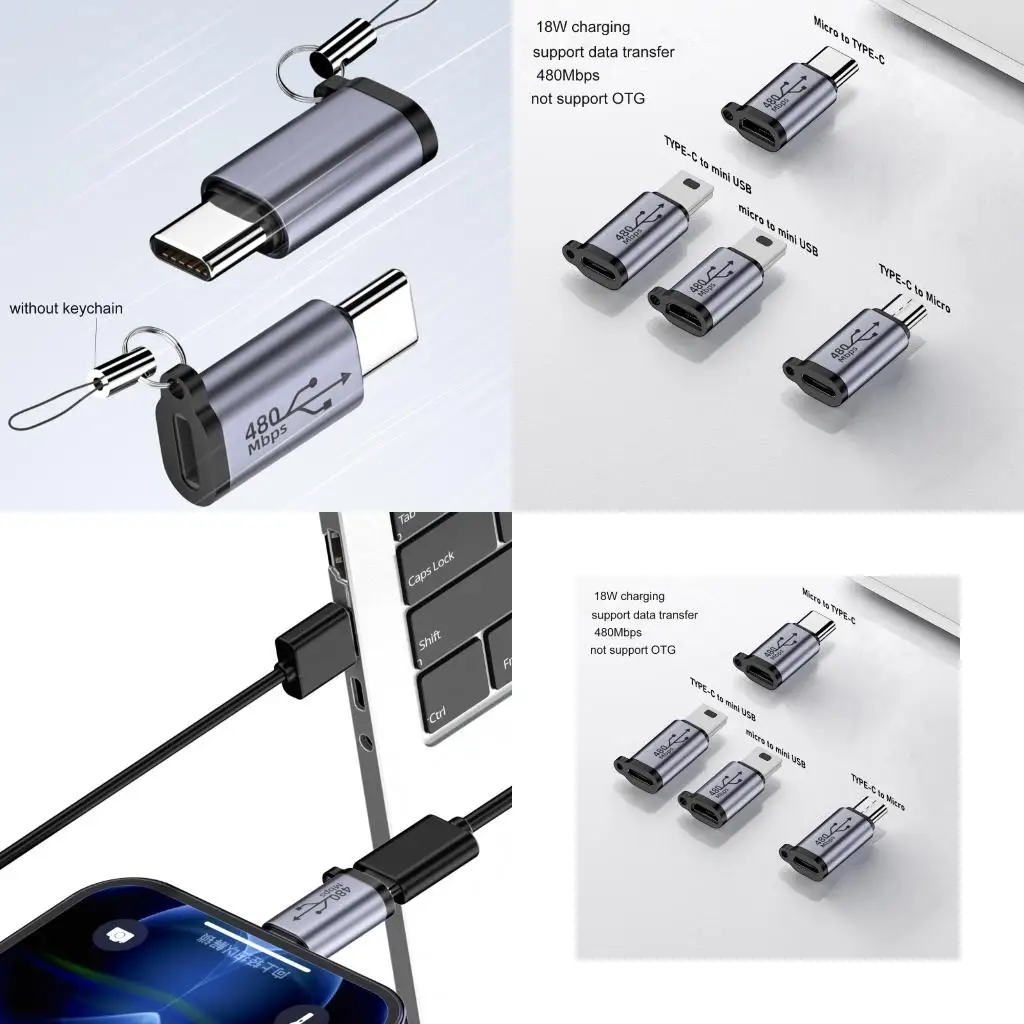 Адаптер-usb-type-c-на-mini-usb-microusb-коннектор-конвертер-micro-usb-на-type-c-mini-usb-поддержка-зарядки-и-синхронизации-данных-480-Мбит-с-18-Вт