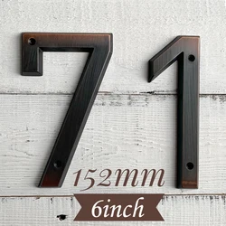 1pc 152mm Metal House Number Outdoor 6 inch Aged Bronze Apartment Door Number Mailbox Address Sign #0-9 With Screws