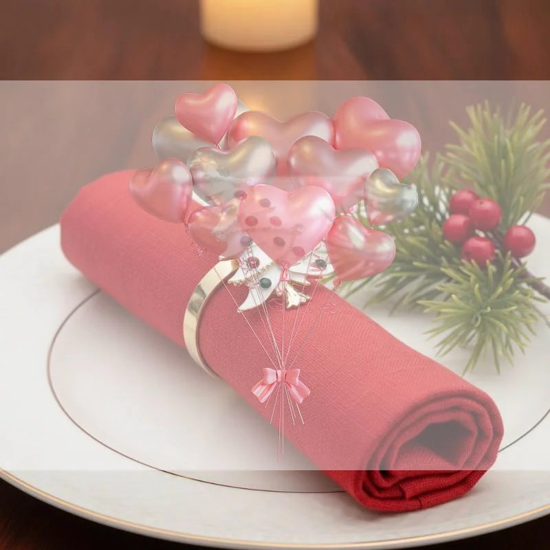White Christmas Tree Napkin Rings 1Pcs Durable Table Decor for Xmas Party Bridal Banquet Dining Table Decoration