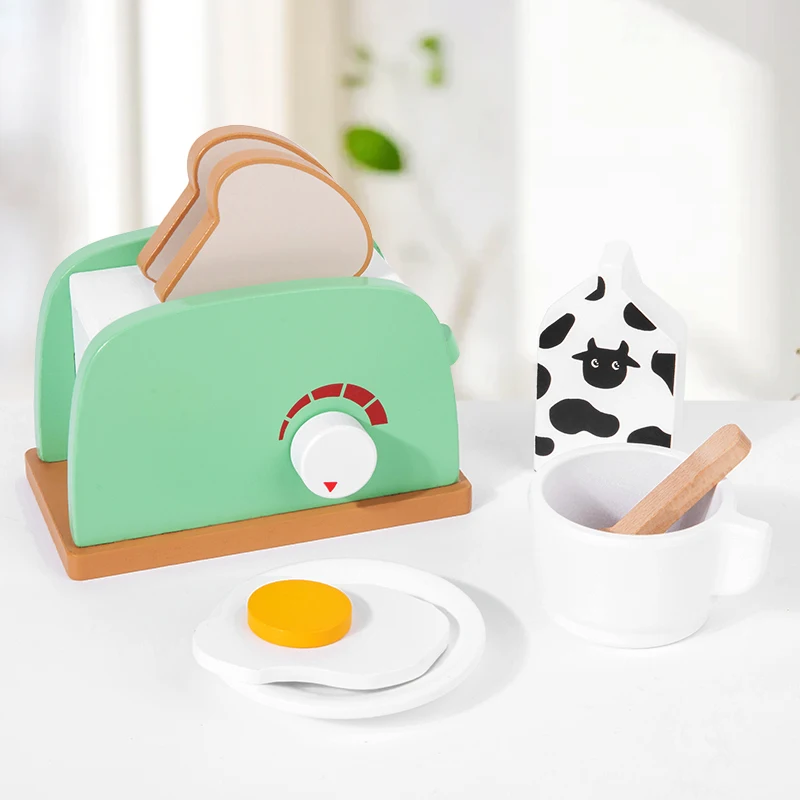 Children's playhouse wooden toys, simulation juicer, coffee machine, blender, bread machine, creative building blocks
