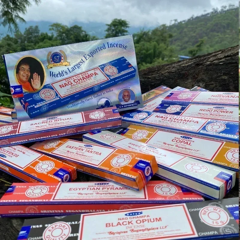 

India Stick Incense Santo White Sage Sandalwood Nirvana Household Clean Air Indian Incense Sticks NAG Champa Satya Handmade