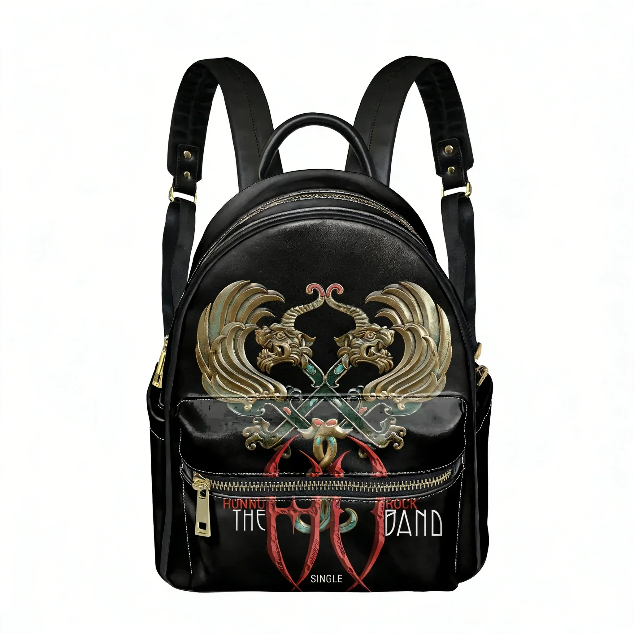 

The Hu band Snow Red Hun Rock Band Totem Backpack Womens Mens Double Shoulder Bag Business Travel Bookbag Rucksack Gift Daypack