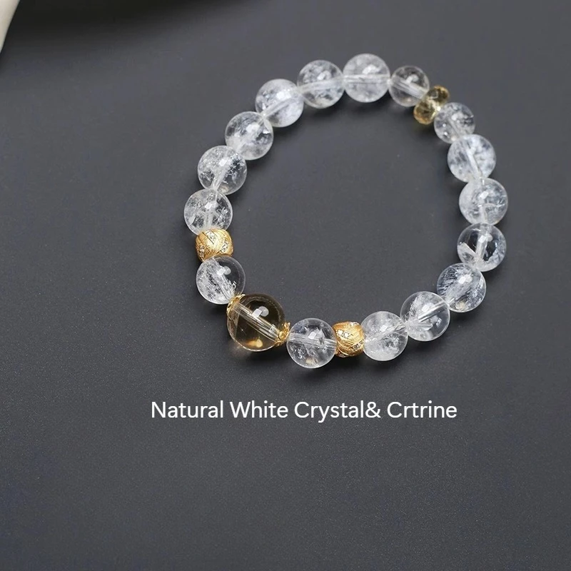 

White Crystal Women Yellow Lucky Bead Bracelet Nergy Healing Wristchain Natural Stones for Jewelry Bead Supplies Dropshipping