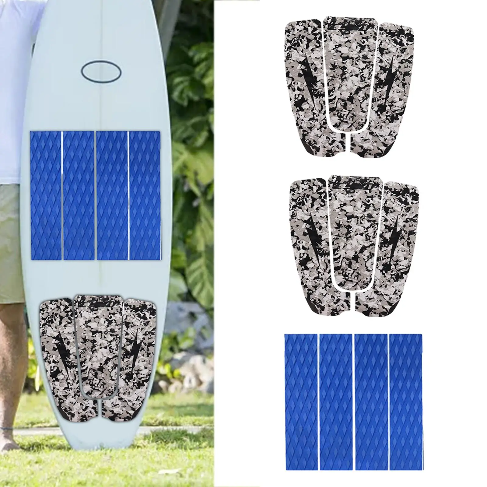 Picture 6: Surfboard Traction Pads Surfboard Deck Traction Pad Self Sticky Surfboard Grip Pad Deck Grip Pad for Longboard Paddle Board