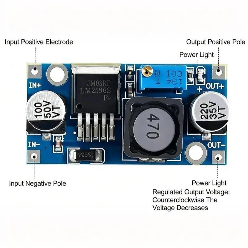 New LM2596 LM2596S DC DC Adjustable Step Down Power Module Digital LED Voltmeter Display Power Supply 24V To 12/5/3.3V