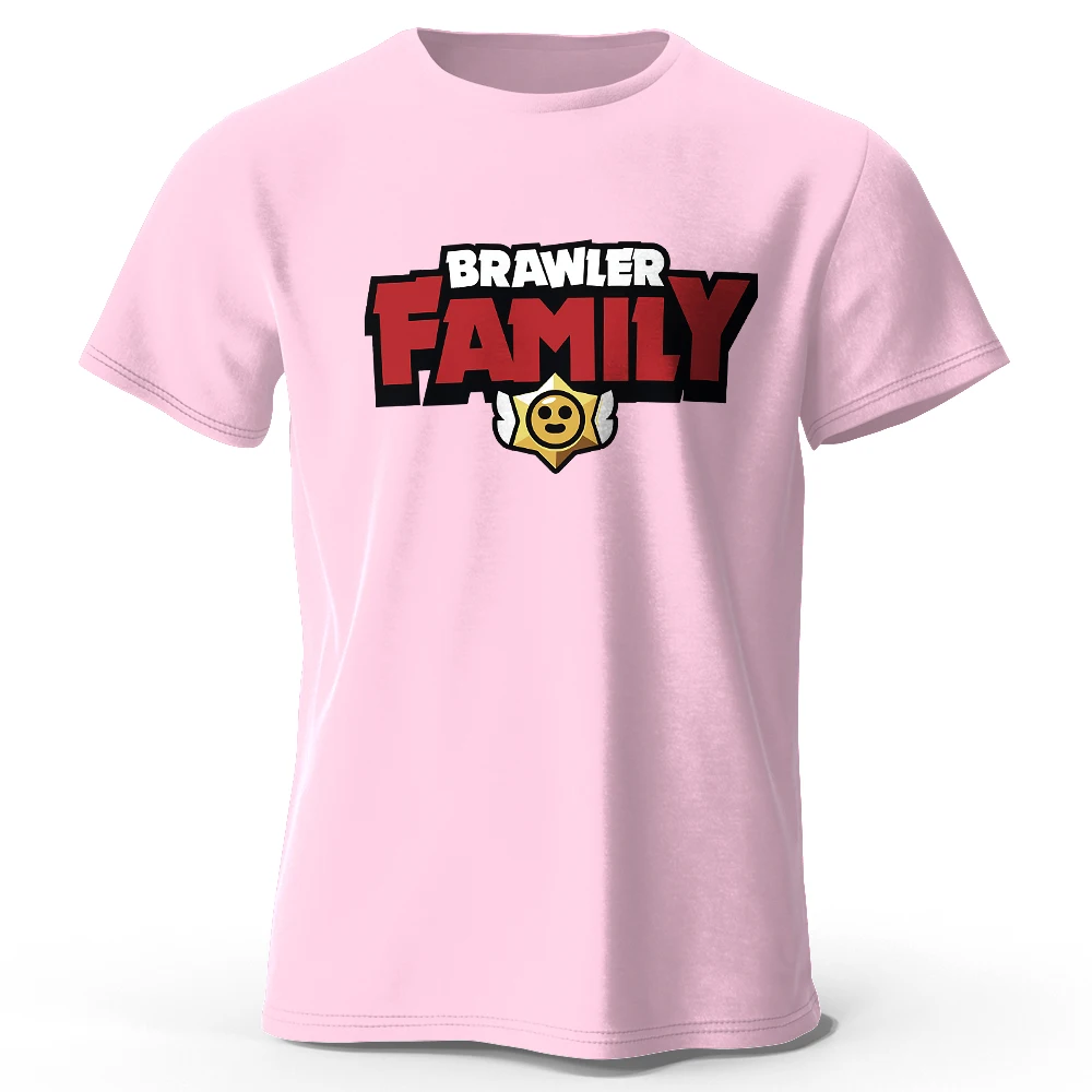 Herren Brawler Family bedrucktes T-Shirt aus 100 % Baumwolle, übergroße Retro-Grafik-T-Shirts für Damen, Sommer-Tops, Wrestling-Streetwear