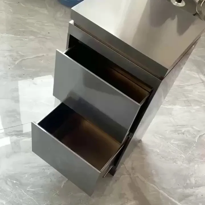 Internet celebrity barber shop Stainless steel tool cabinet Hair salon special hair salon three-layer storage locker Hair