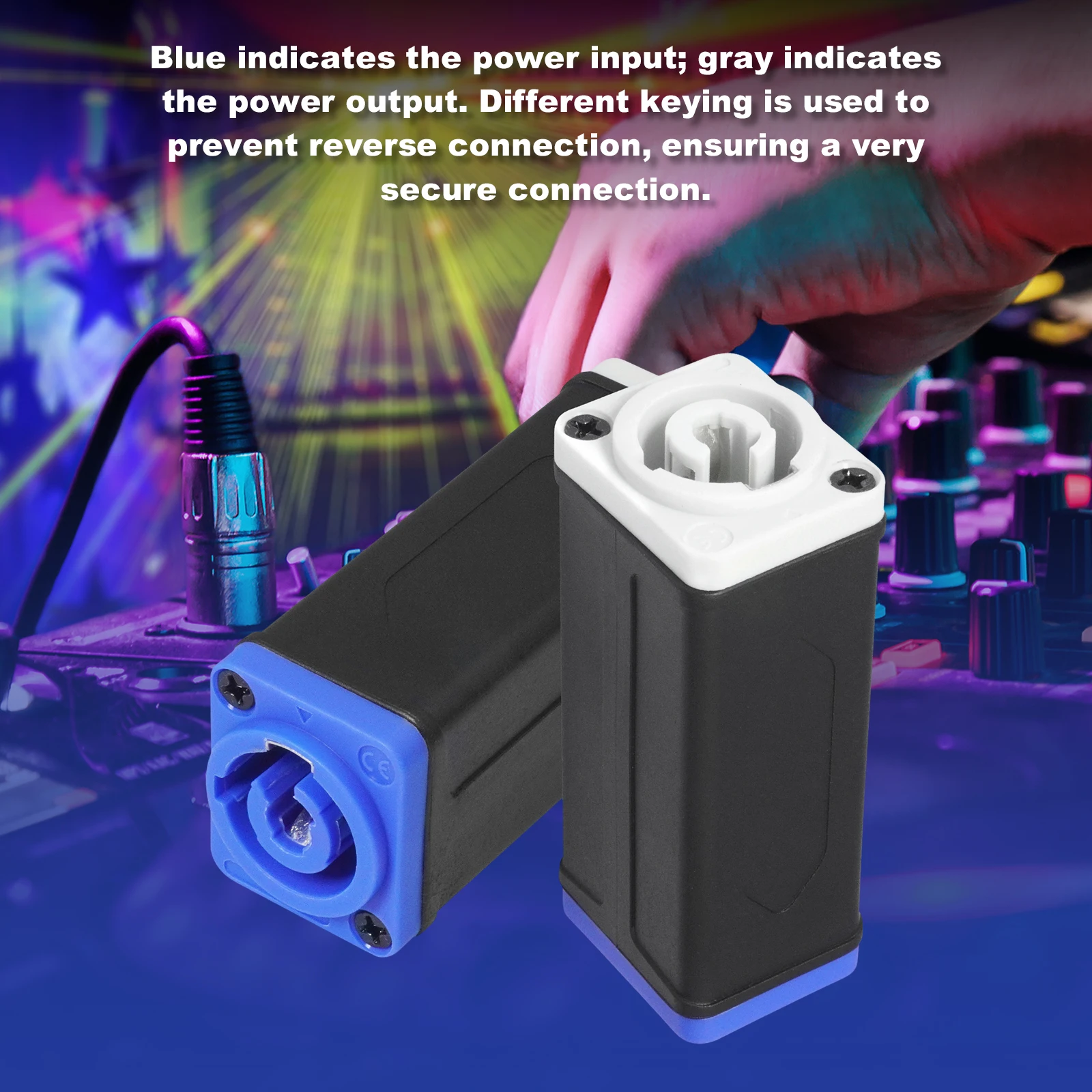 Blue To White PowerCon Conversion Plug Plug and Play PowerCon Transfer Connector Compact for Professional Stage Equipment