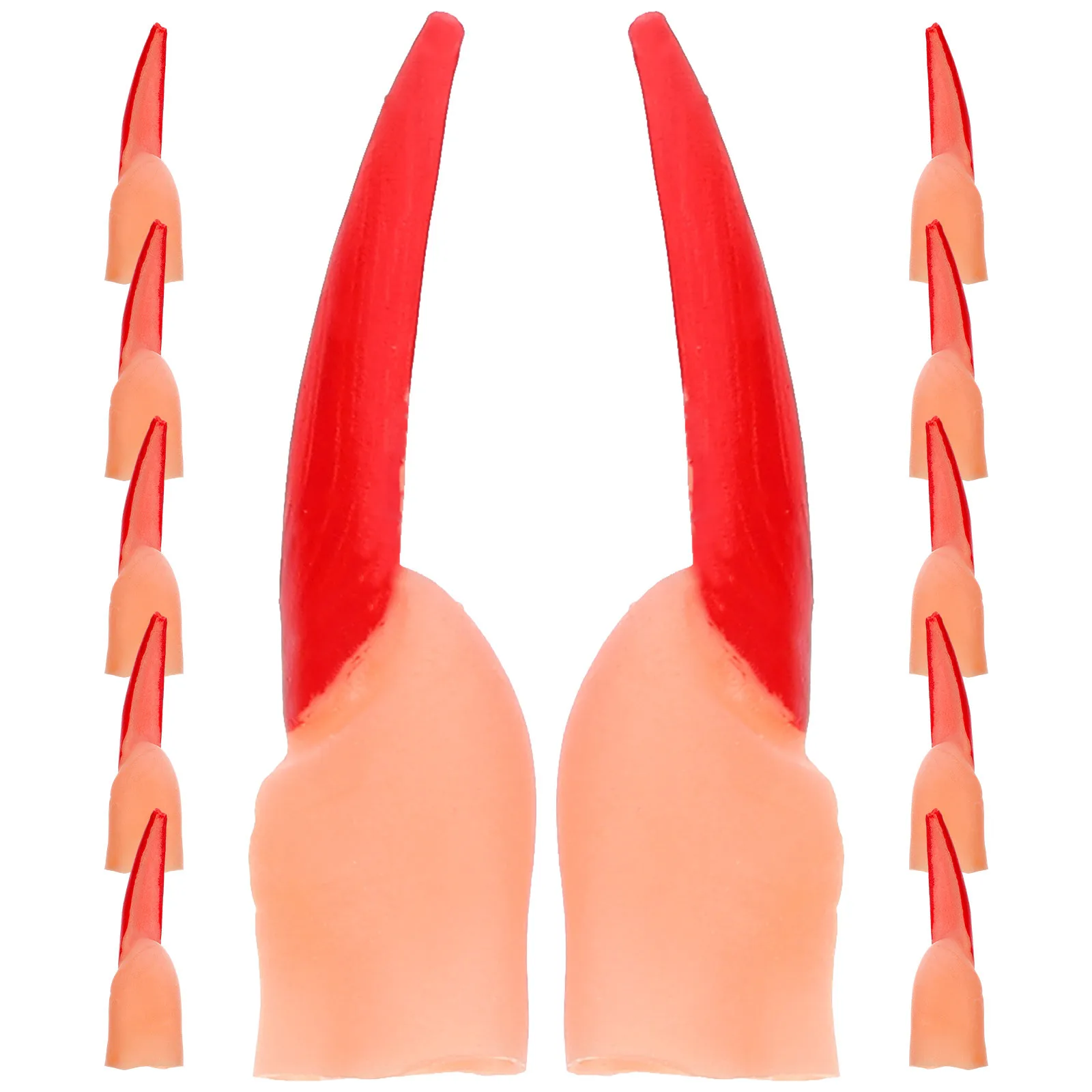 20 piezas dedos de bruja de Halloween, uñas postizas, cubiertas de dedos de zombis para fiesta de disfraces, accesorios de Halloween, accesorios aterradores