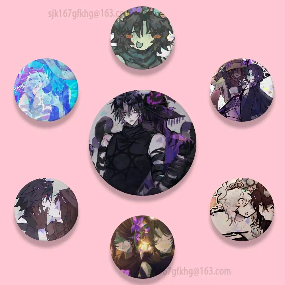 Azure Anime Pin Azure x Two Time 32/44/58mm Handmade Pins Round Brooch Badge Backpacks Clothes Jewelry Gifts